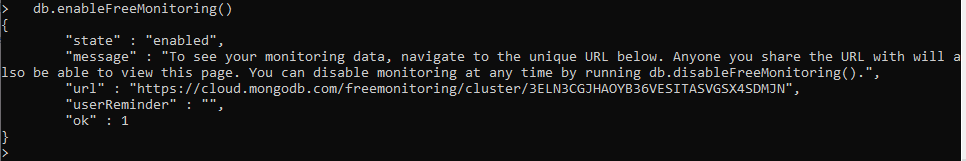 mongodb configuration - enable free monitoring
